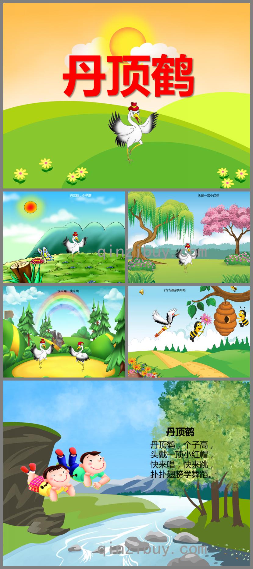 幼兒園動物兒歌丹頂鶴PPT課件音頻