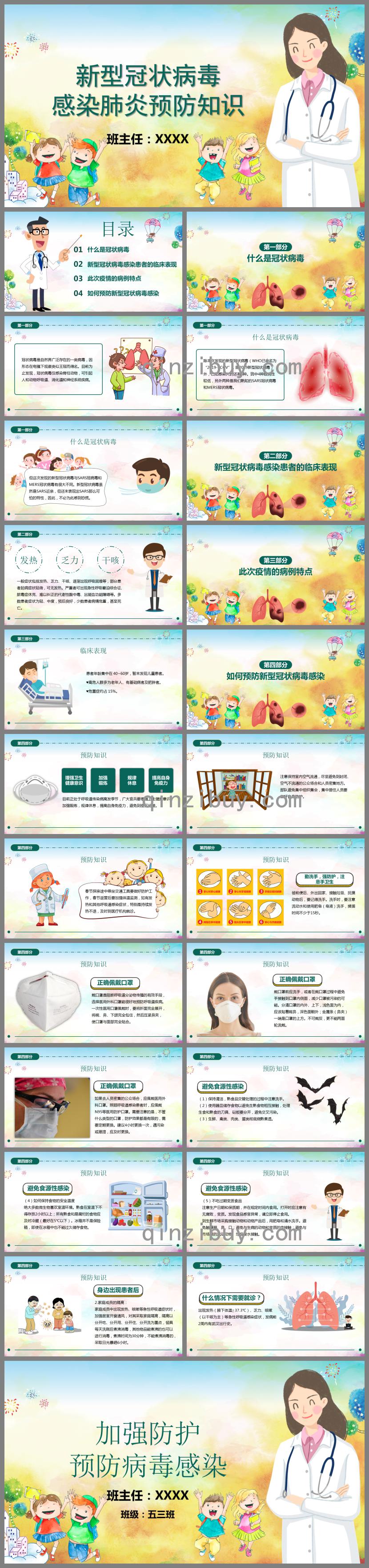 大班健康活動新型冠狀病毒感染肺炎預防知識PPT課件