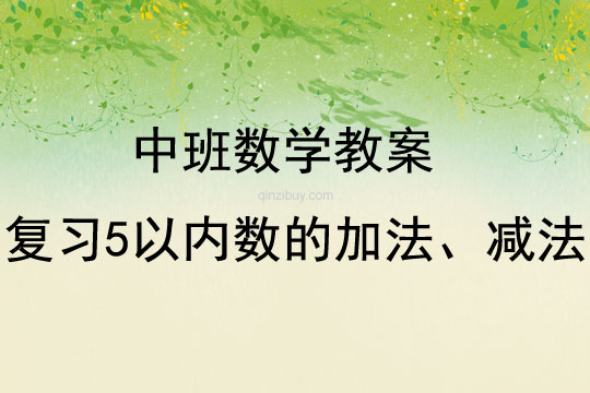 中班數學復習5以內數的加法、減法教案反思