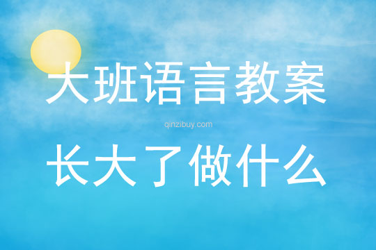 大班語言詩歌長大了做什么教案反思