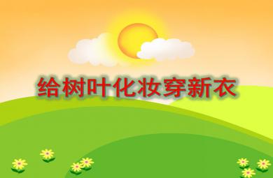 中班美術給樹葉化妝穿新衣PPT課件