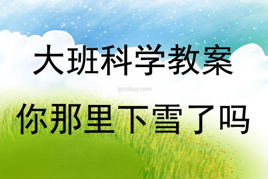 大班科學活動你那里下雪了嗎教案