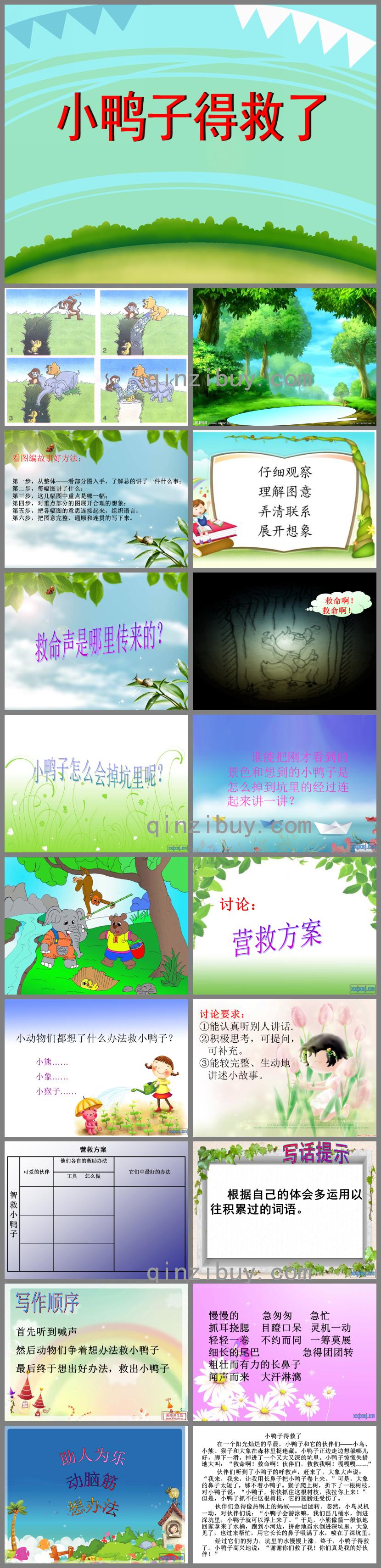 大班綜合小鴨子得救了PPT課件