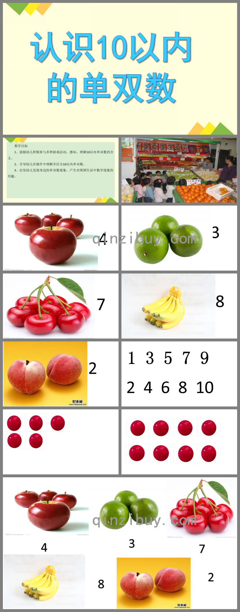 大班數學教育認識10以內的單雙數PPT課件