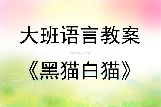 大班語言課、繞口令黑貓白貓教案反思