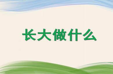 大班社會長大做什么PPT課件