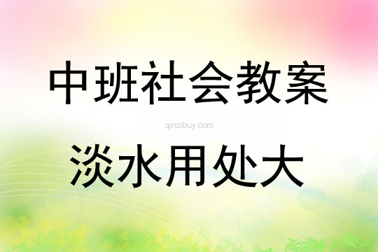 中班社會淡水用處大教案反思