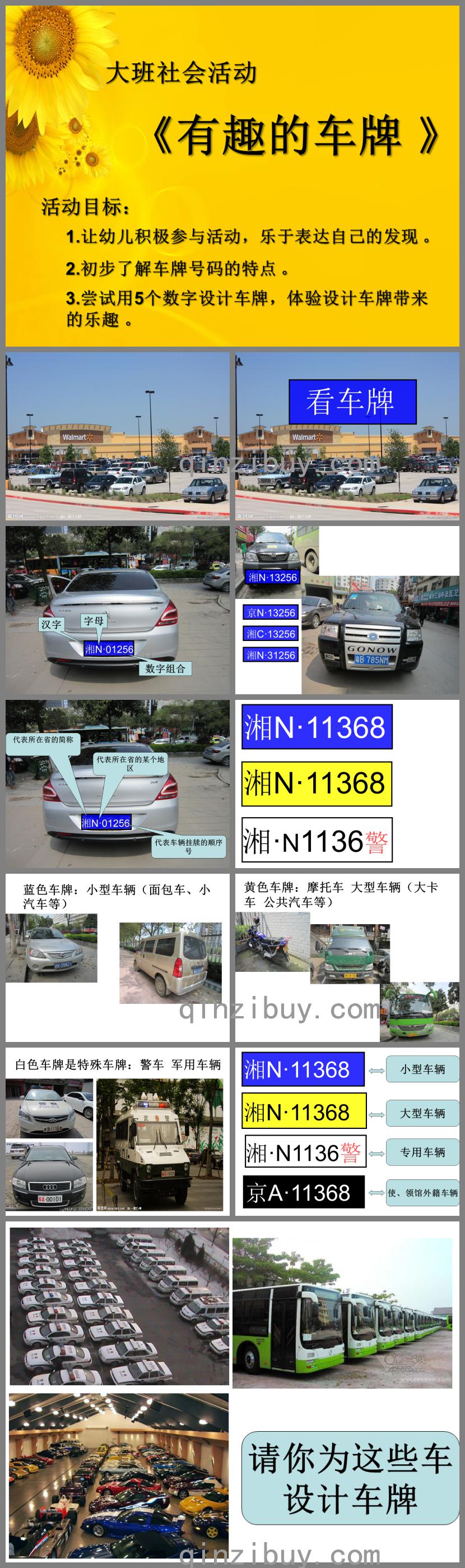 大班社會有趣的車牌PPT課件