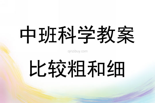 中班科學比較粗和細說課稿教案反思