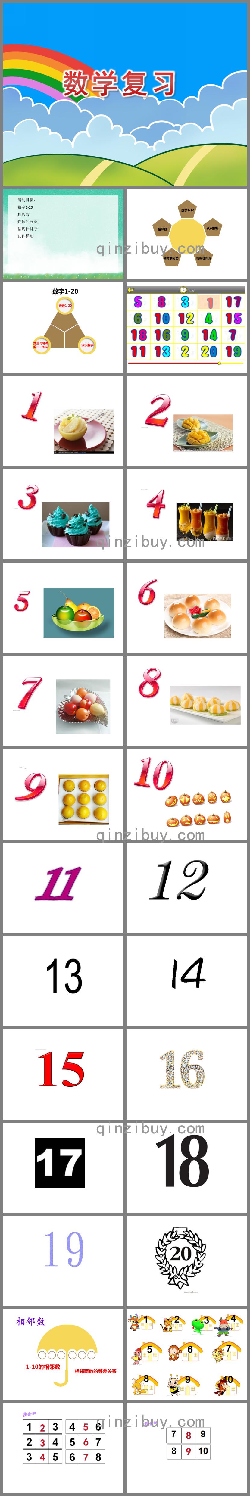 中班數(shù)學(xué)活動數(shù)學(xué)復(fù)習(xí)PPT課件