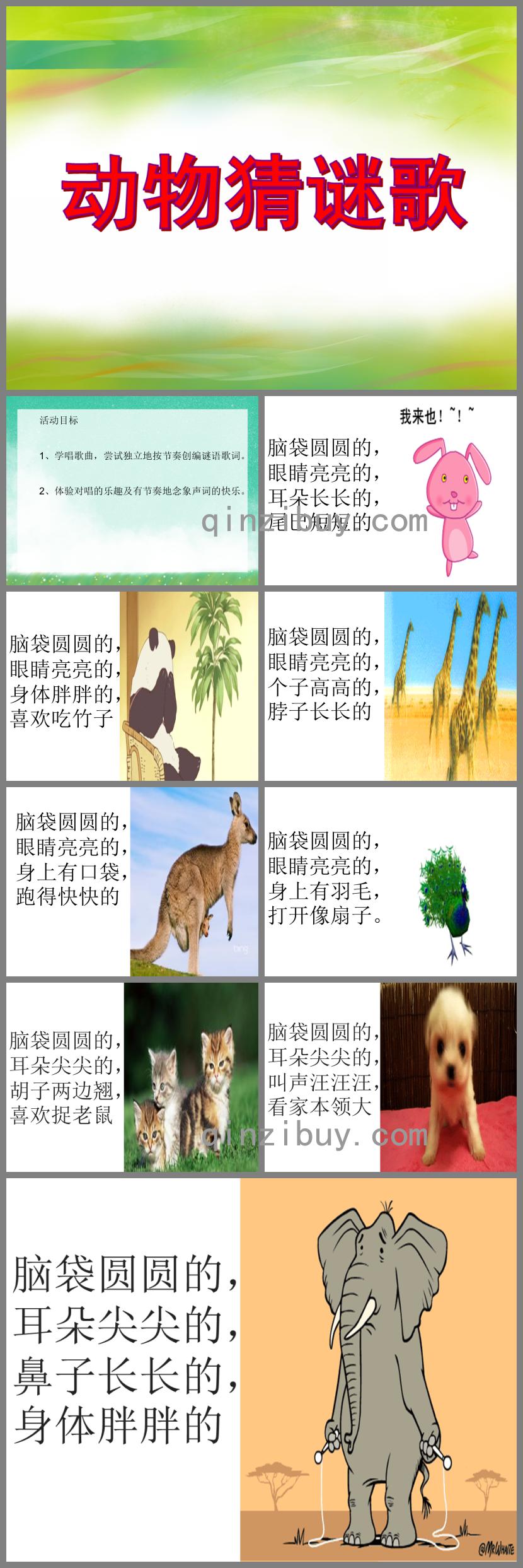 幼兒園綜合活動(dòng)游戲動(dòng)物猜謎歌PPT課件