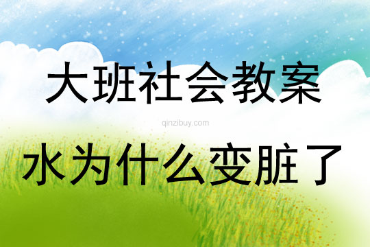 大班社會水為什么變臟了教案反思