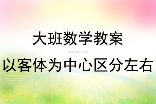 大班數學以客體為中心區分左右教案反思