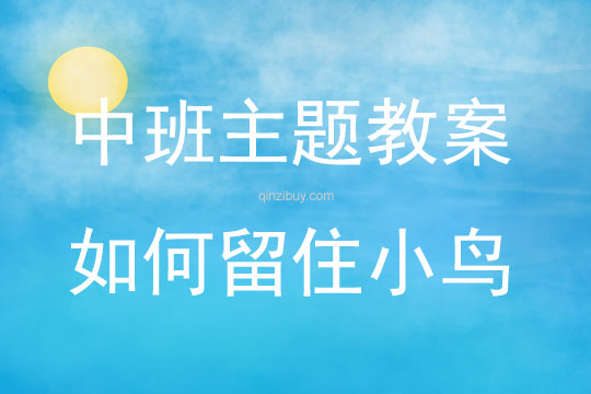 中班主題如何留住小鳥教案