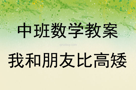 中班數學活動我和朋友比高矮教案反思