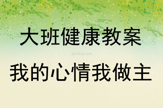 大班健康我的心情我做主教案反思