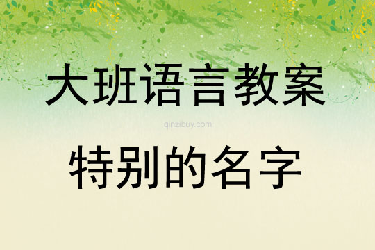 大班語言特別的名字教案