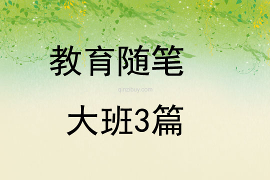 教育隨筆大班3篇