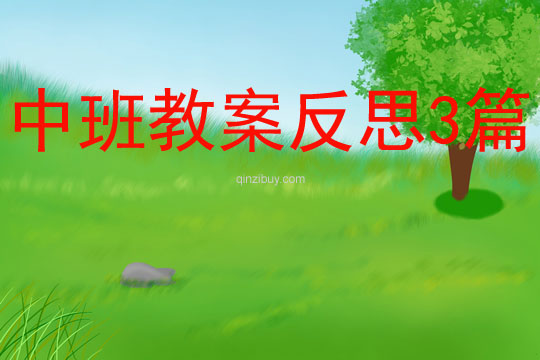 中班教案反思3篇