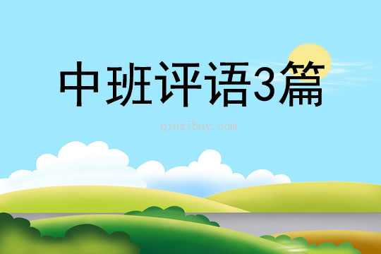 中班評語3篇