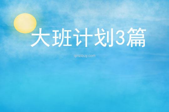 大班計劃3篇