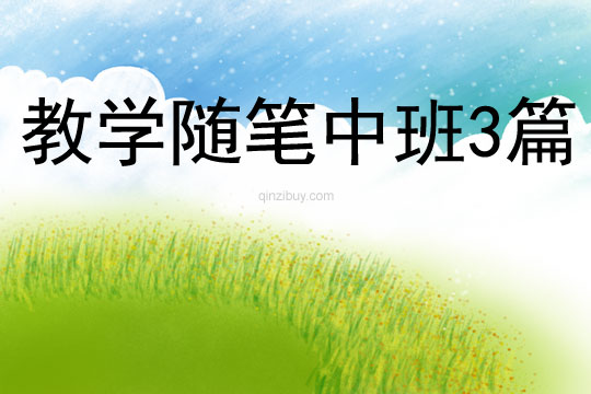 教學(xué)隨筆中班3篇