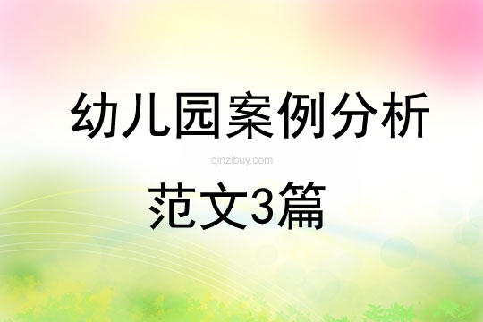 幼兒園案例分析范文3篇