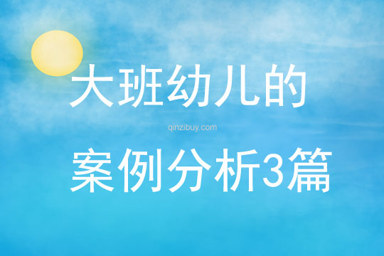 大班幼兒的案例分析3篇