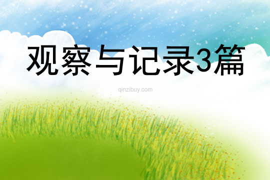 觀察與記錄3篇