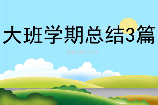 大班學期總結(jié)3篇