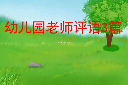 幼兒園老師評語3篇
