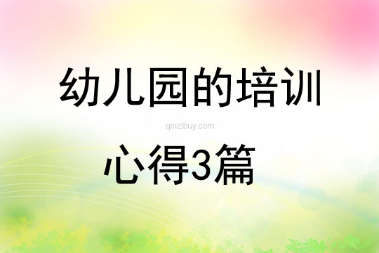 幼兒園的培訓心得3篇