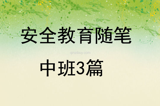 安全教育隨筆中班3篇