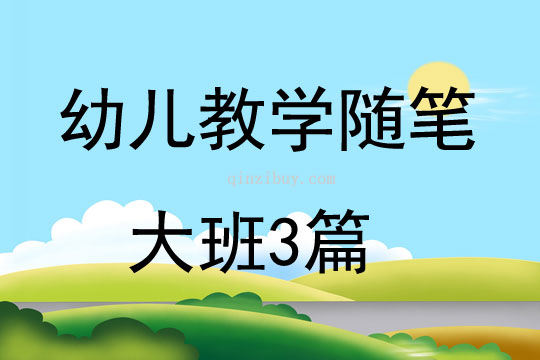 幼兒教學隨筆大班3篇