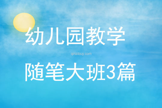 幼兒園教學(xué)隨筆大班3篇