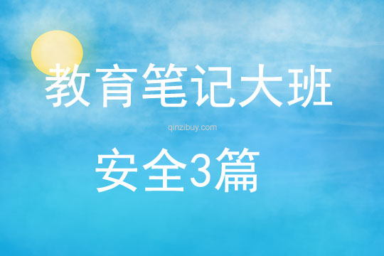 教育筆記大班安全3篇