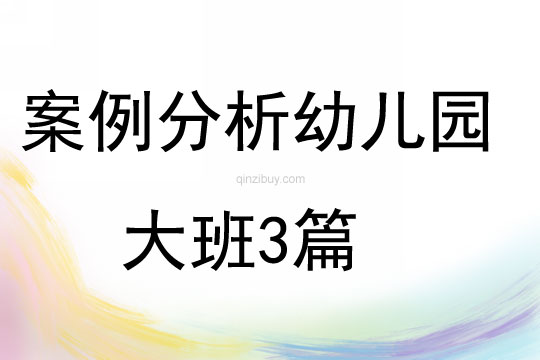案例分析幼兒園大班3篇
