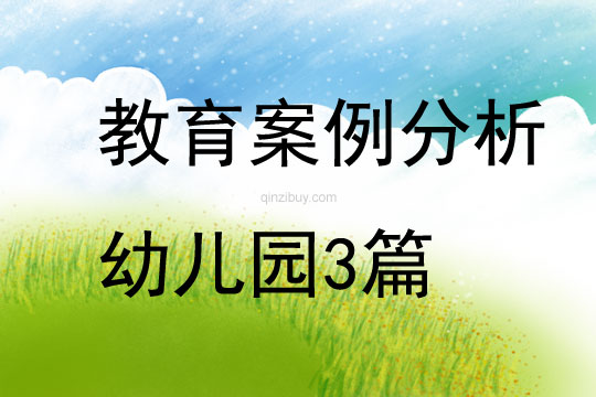 教育案例分析幼兒園3篇