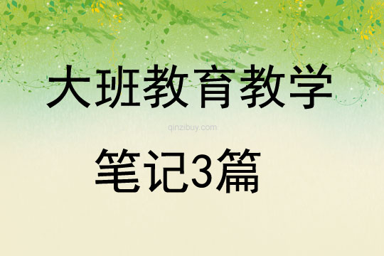 大班教育教學筆記3篇