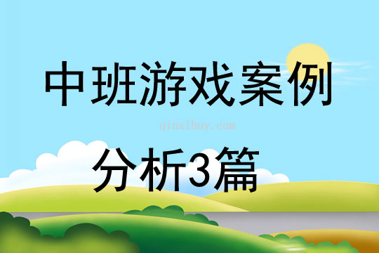 中班游戲案例分析3篇