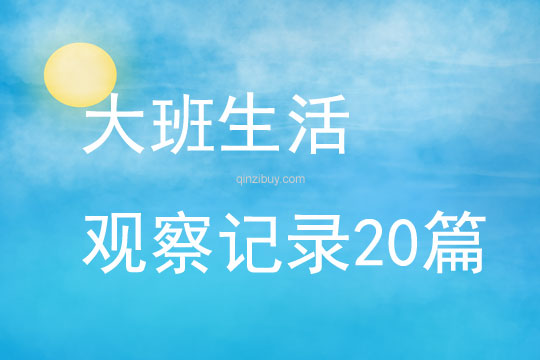 大班生活觀察記錄20篇