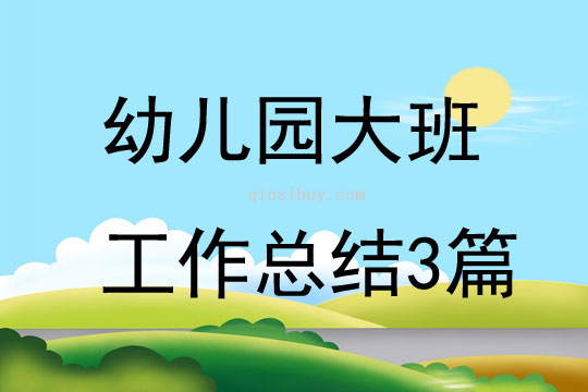 幼兒園大班工作總結(jié)3篇