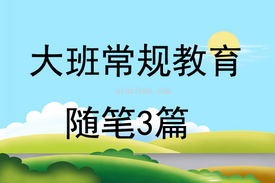 大班常規(guī)教育隨筆3篇