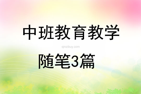 中班教育教學隨筆3篇