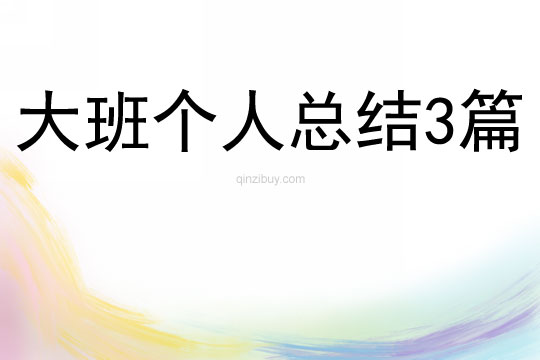 大班個(gè)人總結(jié)3篇