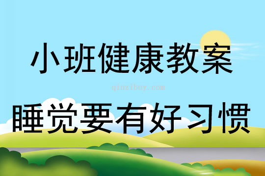 小班健康睡覺要有好習慣教案反思