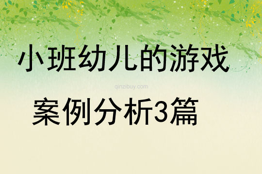 小班幼兒的游戲案例分析3篇