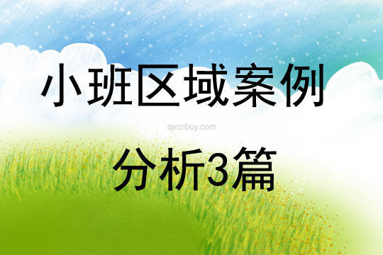 小班區(qū)域案例分析3篇