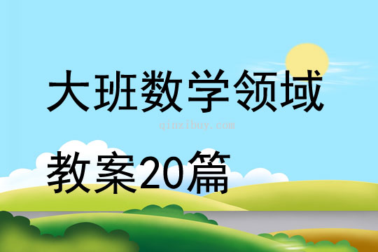 大班數學領域教案20篇