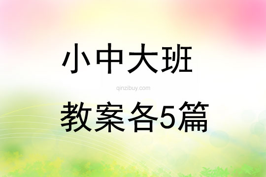 小中大班教案各5篇